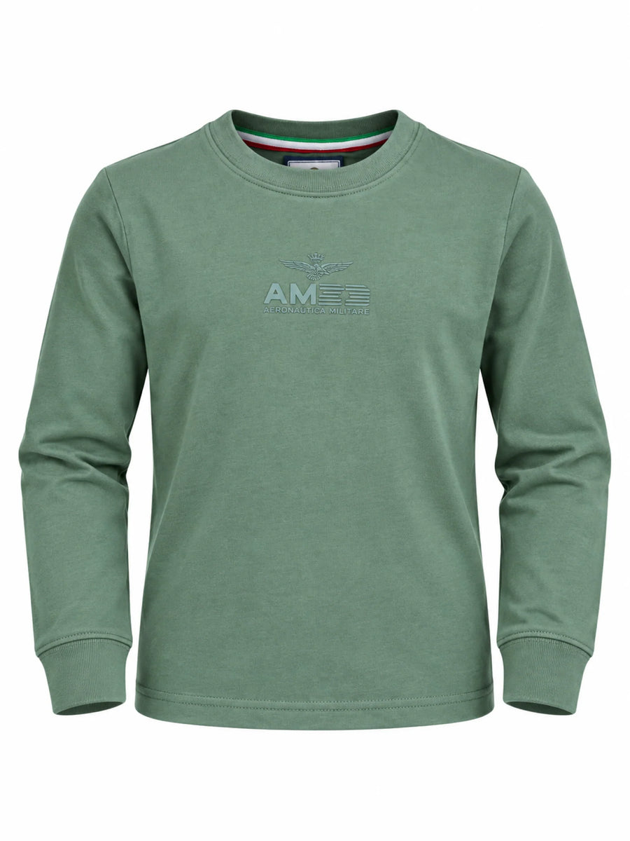 Aeronautica Militare T-shirt manica lunga bambino con logo verde 262TS0072A V46 AERONAUTICA MILITARE