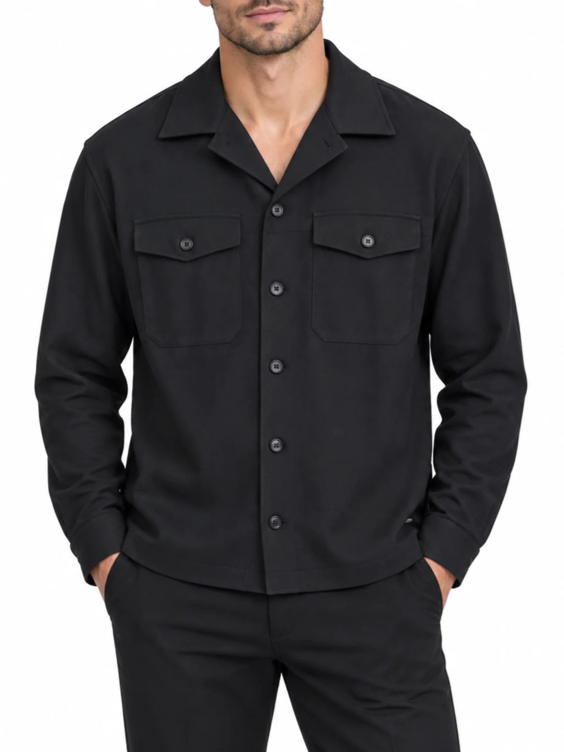 Alta Tensione camicia uomo con tasconi nero