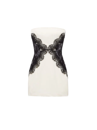 Aniye By abito corto smanicato con pizzo Bitta panna nero 181038 01885 ANIYE BY 
