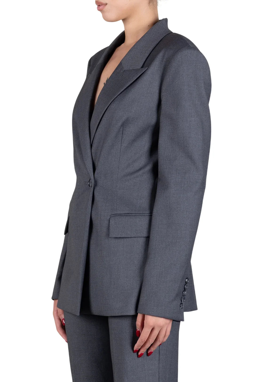 Aniye By giacca blazer Rio donna doppiopetto grigio melange