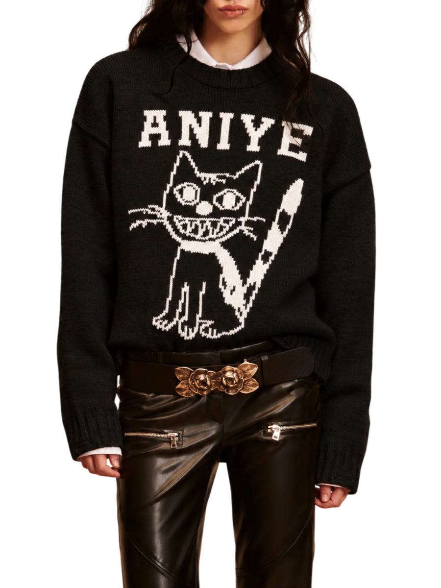 Aniye By maglia donna misto lana Kitten con logo nero