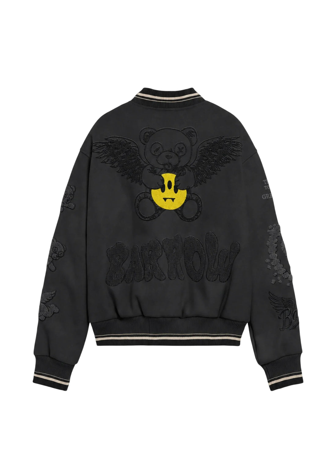 Barrow giubbino bomber unisex in panno con disegno iconico nero