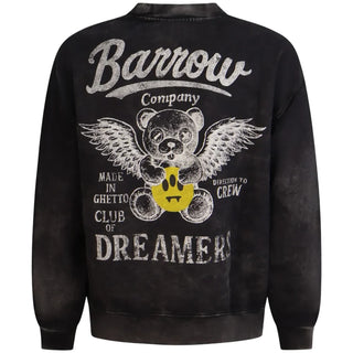 Barrow felpa unisex stonewashed con stampe logate nero F6BWUASW004 110 BARROW