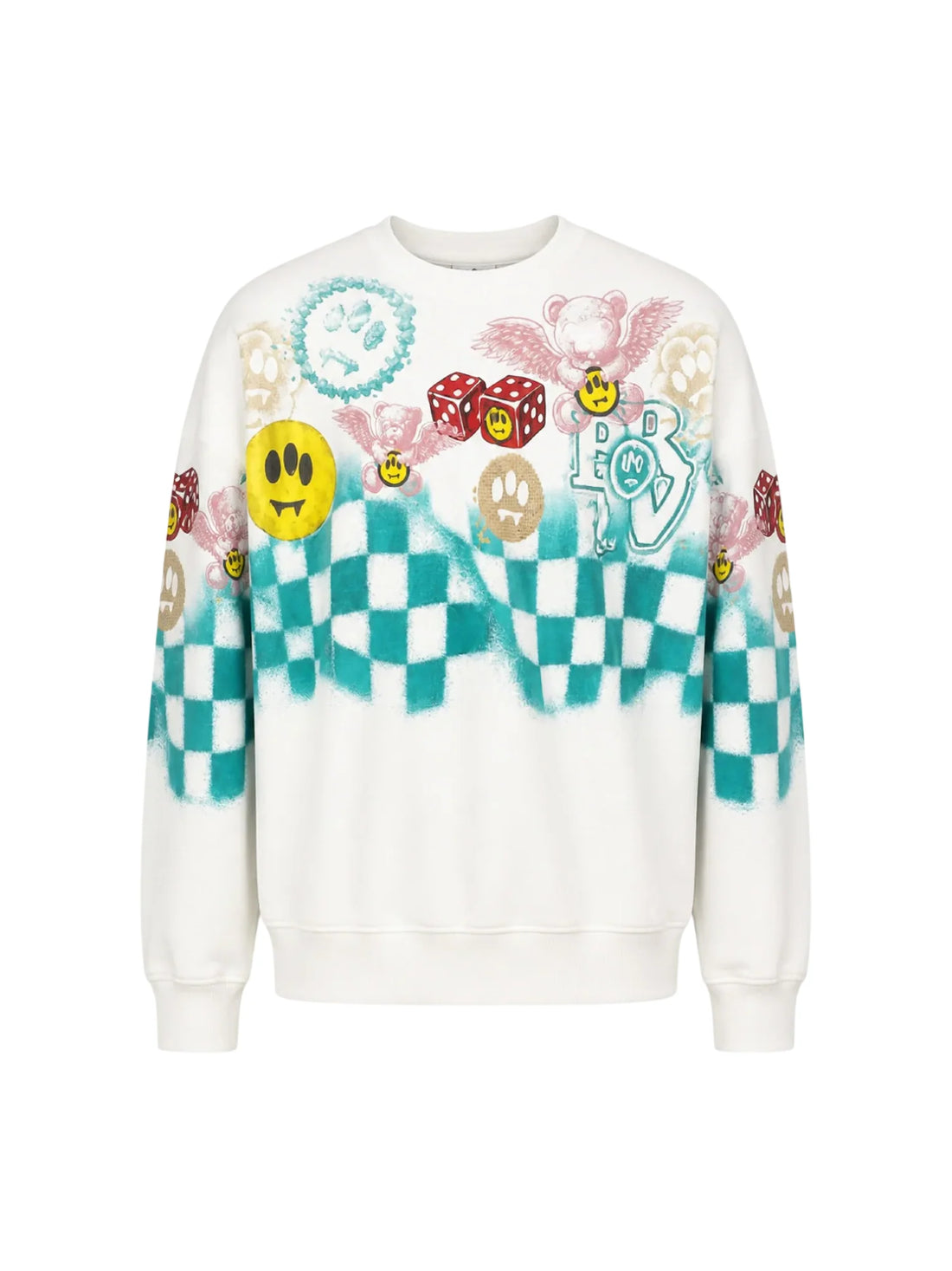 Barrow felpa unisex con stampe iconiche multicolor panna