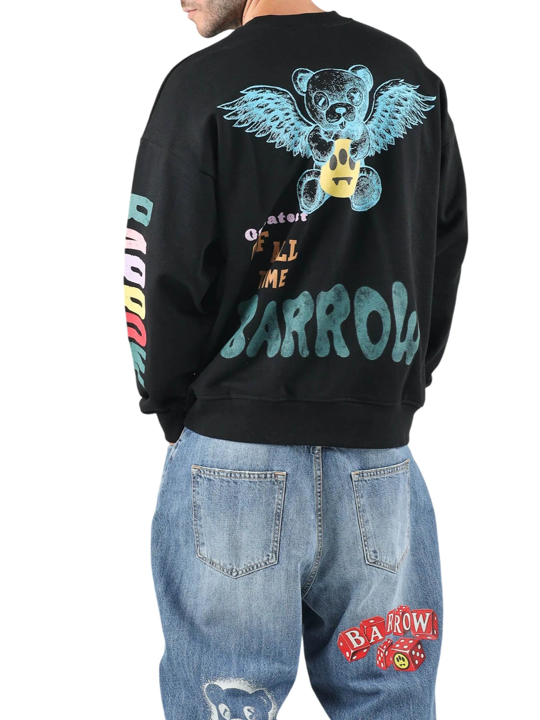 Barrow felpa unisex con stampe iconiche nero