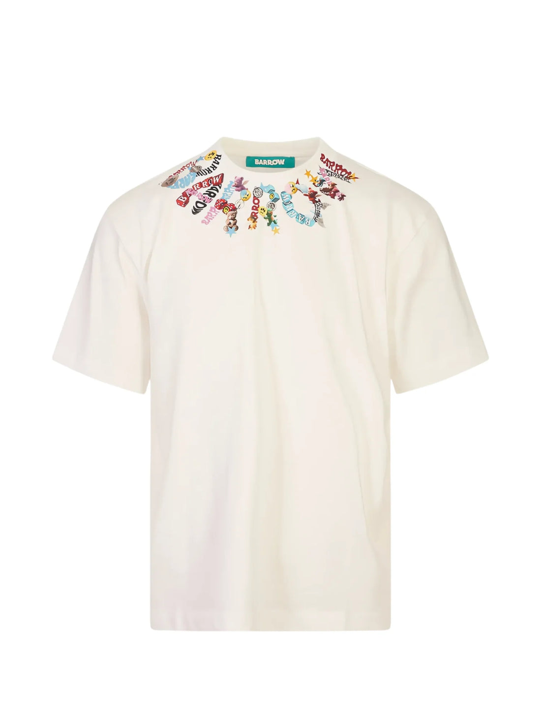 Barrow T-shirt unisex manica corta con stampe logate bianco latte
