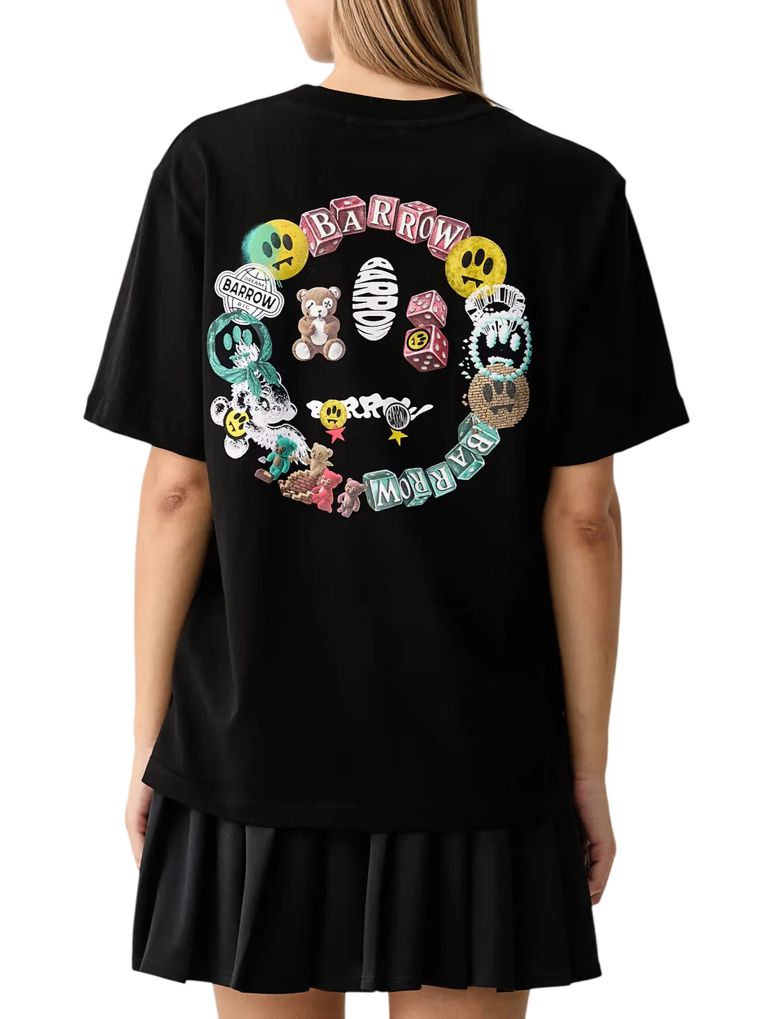 Barrow T-shirt unisex in jersey con stampe iconiche nero