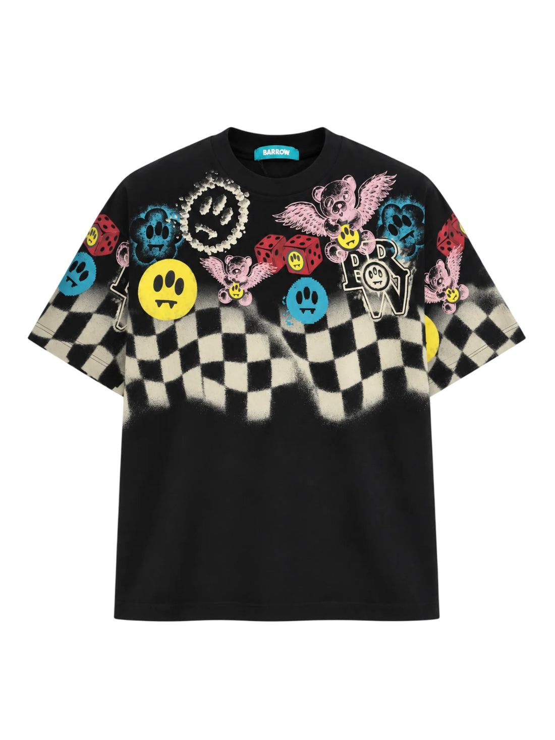 Barrow T-shirt unisex manica corta con stampe iconiche nero
