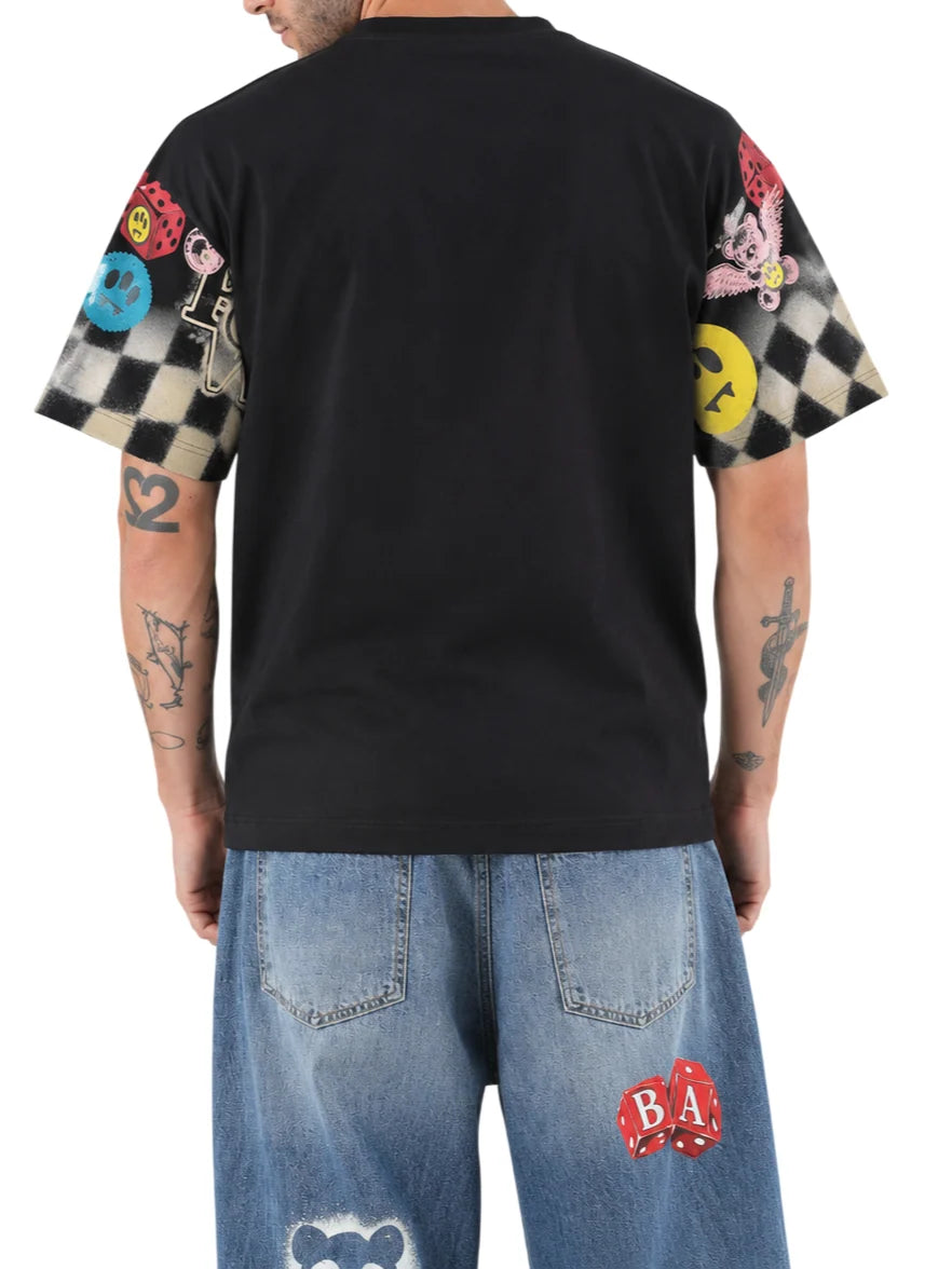 Barrow T-shirt unisex manica corta con stampe iconiche nero