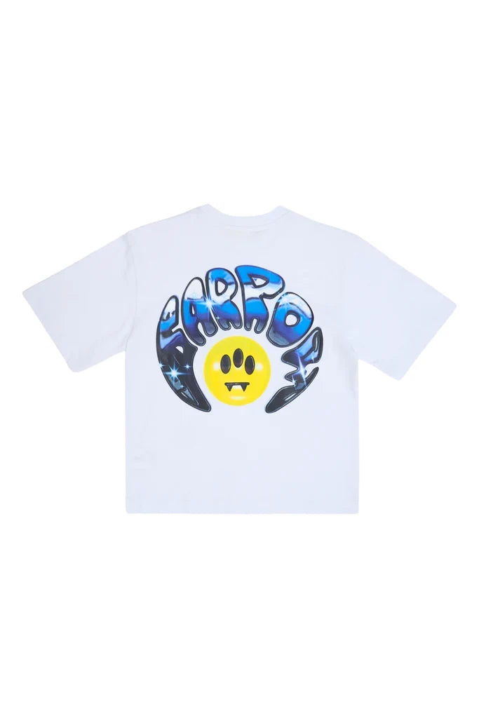 Barrow T-shirt bambino manica corta con stampa logo bianco