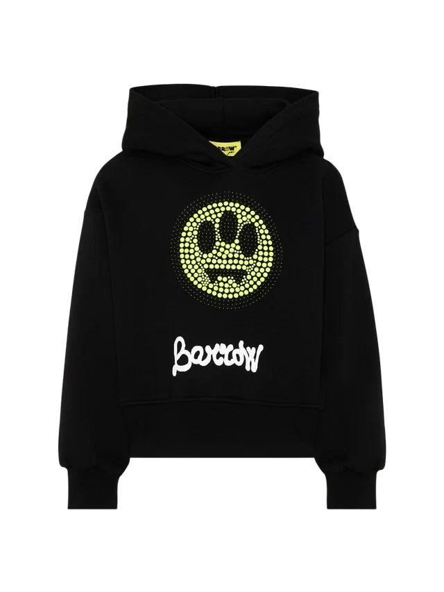 Barrow felpa con cappuccio bambina logo borchiato nero