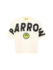 Barrow T-shirt bambina manica corta stampa logo panna