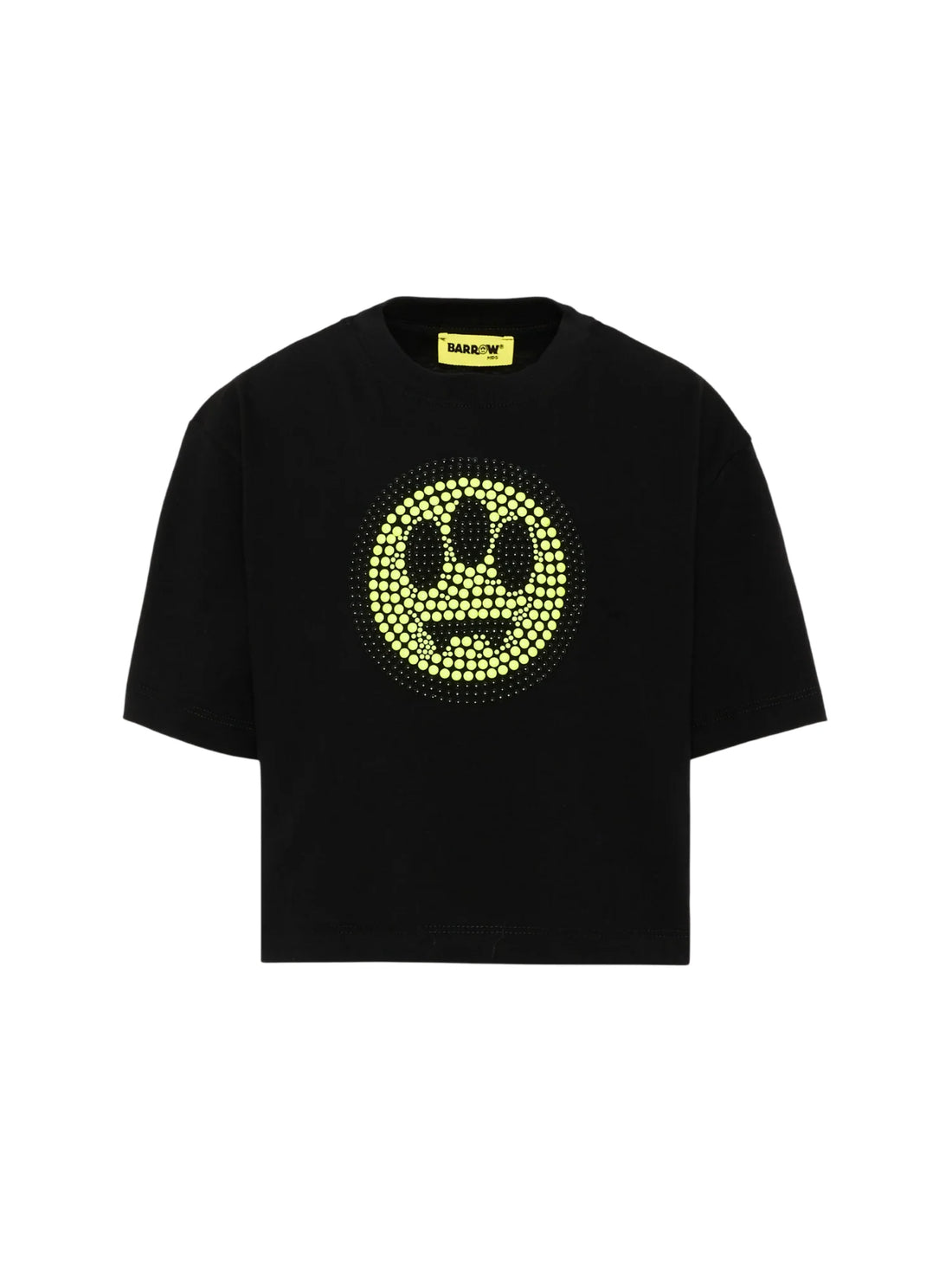 Barrow T-shirt bambina manica corta con logo borchiato nero