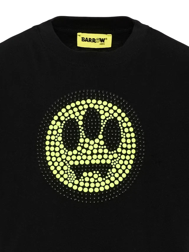 Barrow T-shirt bambina manica corta con logo borchiato nero