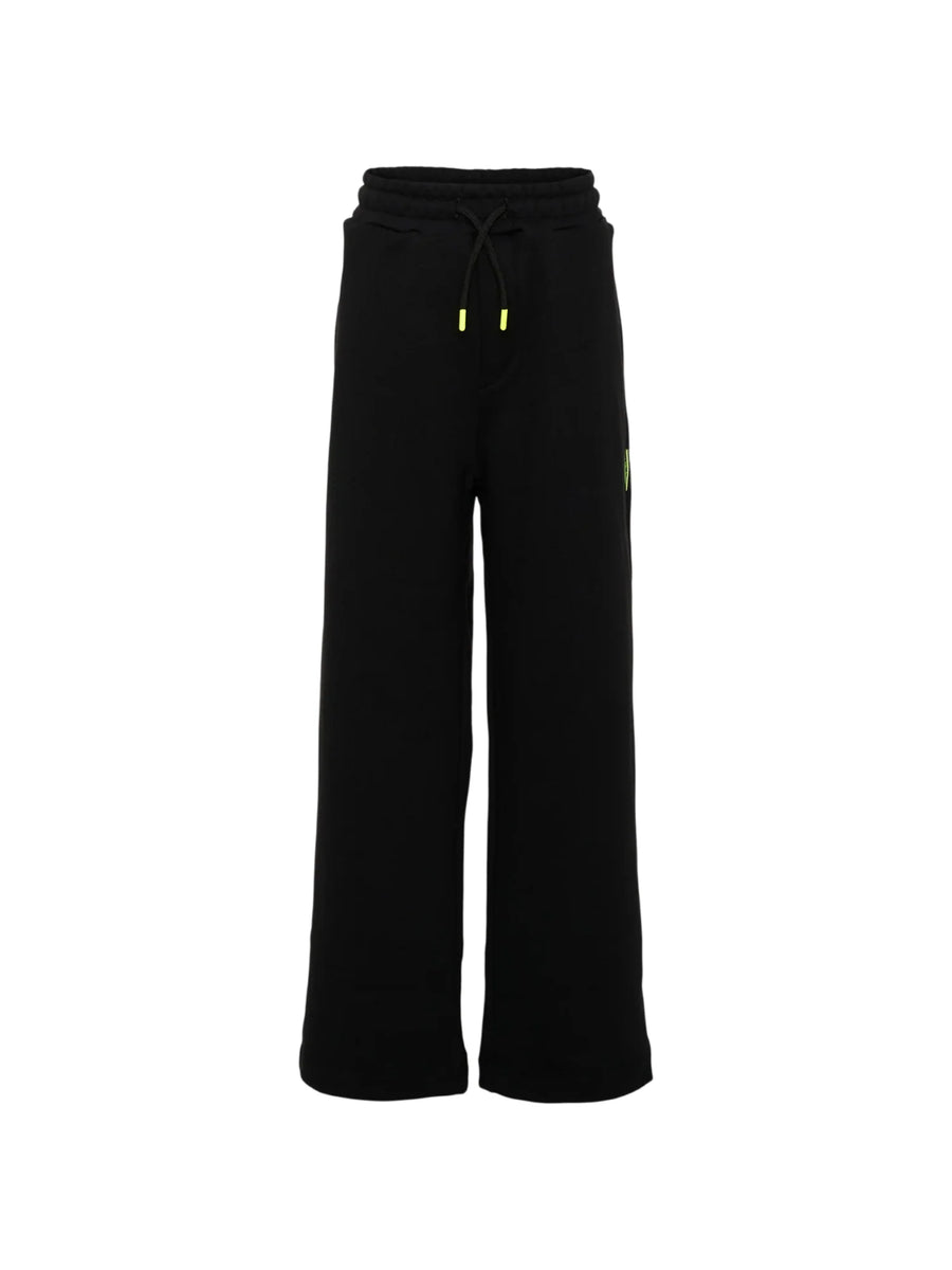 Barrow pantaloni unisex bambino wide leg in felpa nero