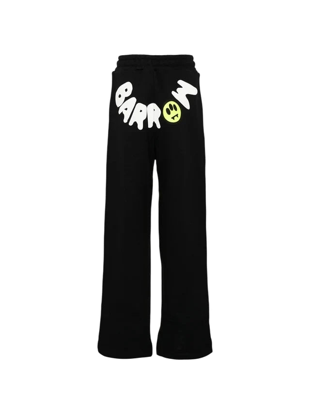 Barrow pantaloni unisex bambino wide leg in felpa nero