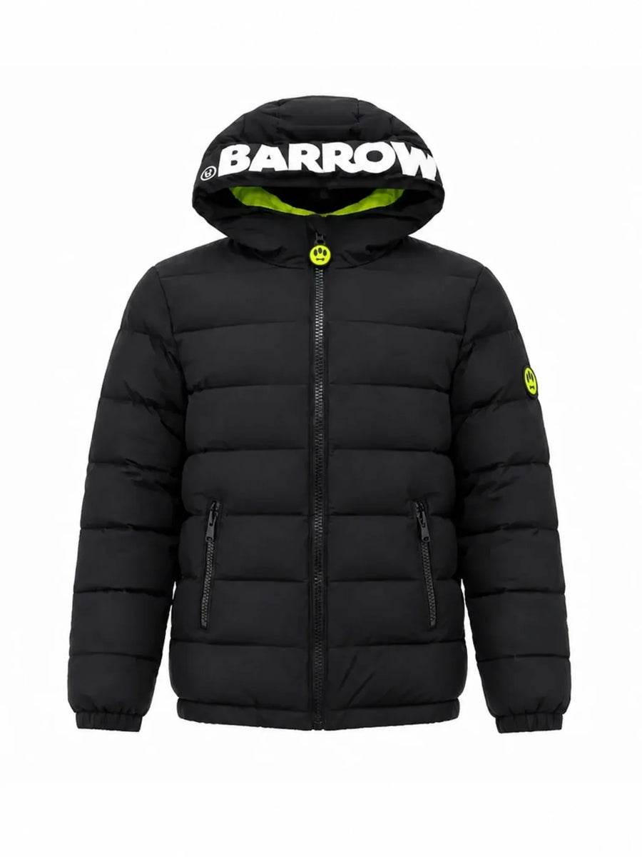Barrow piumino unisex bambino con cappuccio nero