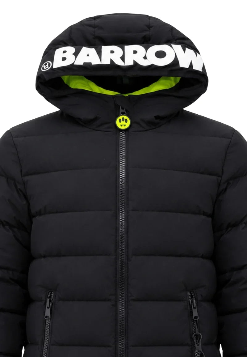 Barrow piumino unisex bambino con cappuccio nero