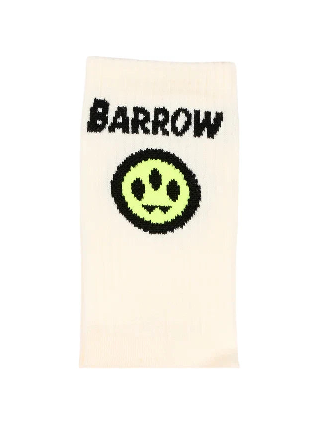 Barrow calzini bambino con logo jacquard panna