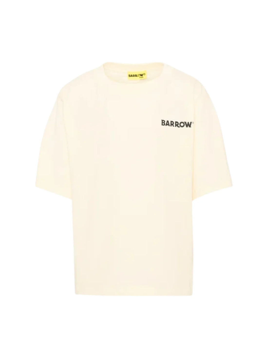 Barrow T-shirt unisex bambino manica corta con logo oversize panna