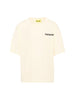 Barrow T-shirt unisex bambino manica corta con logo oversize panna