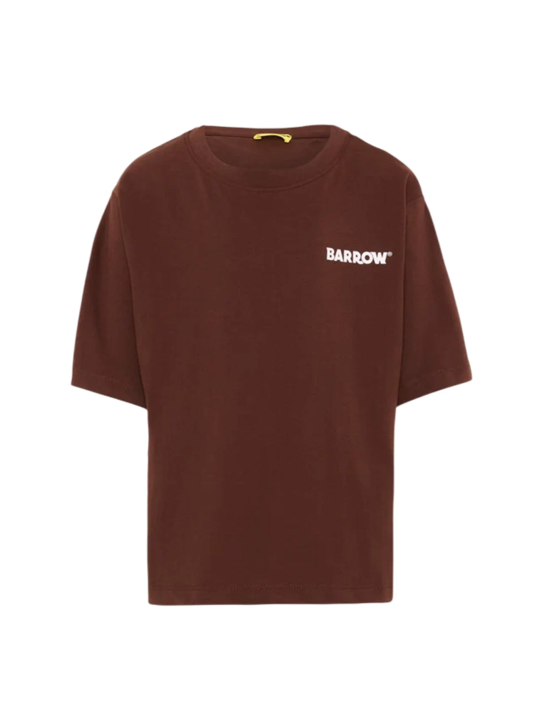 Barrow T-shirt unisex bambino manica corta con logo oversize marrone