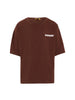 Barrow T-shirt unisex bambino manica corta con logo oversize marrone