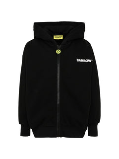 Barrow felpa unisex bambino con zip e cappuccio nero
