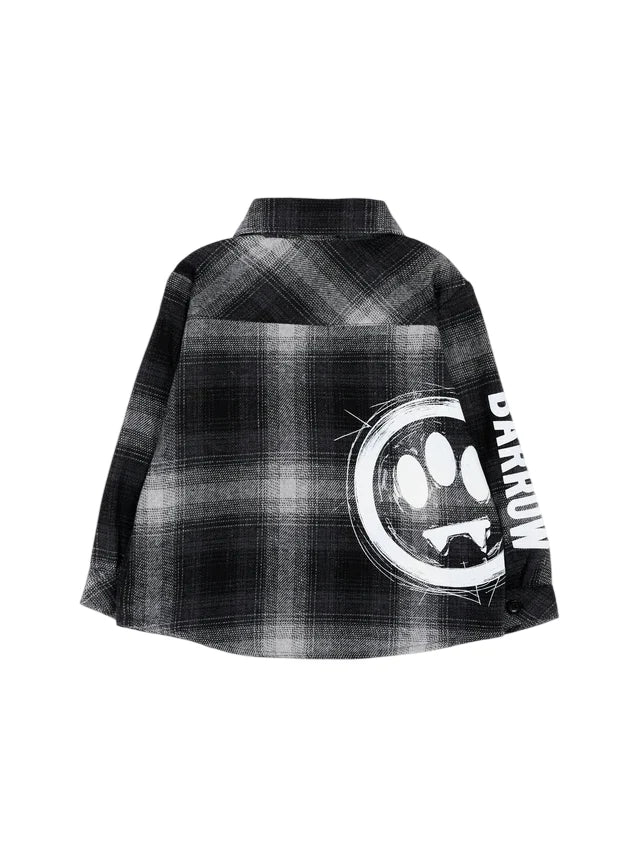 Barrow camicia neonato in flanella check grigio nero