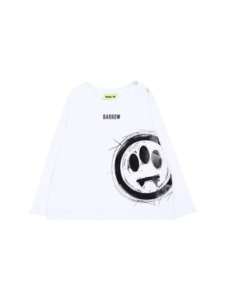Barrow T-shirt manica lunga neonato in jersey bianco