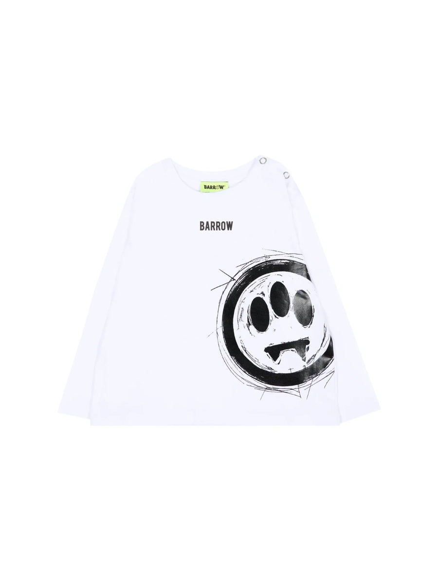 Barrow T-shirt manica lunga neonato in jersey bianco