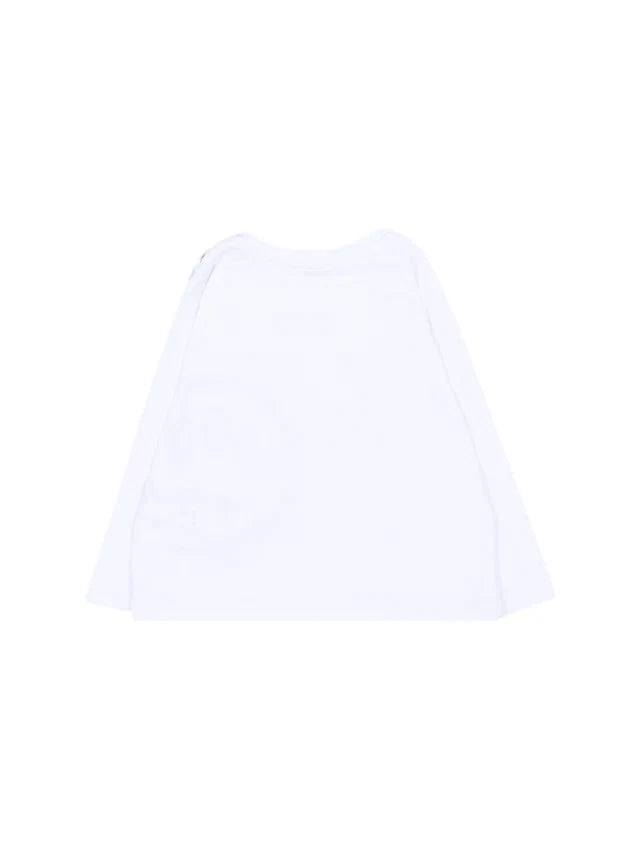 Barrow T-shirt manica lunga neonato in jersey bianco