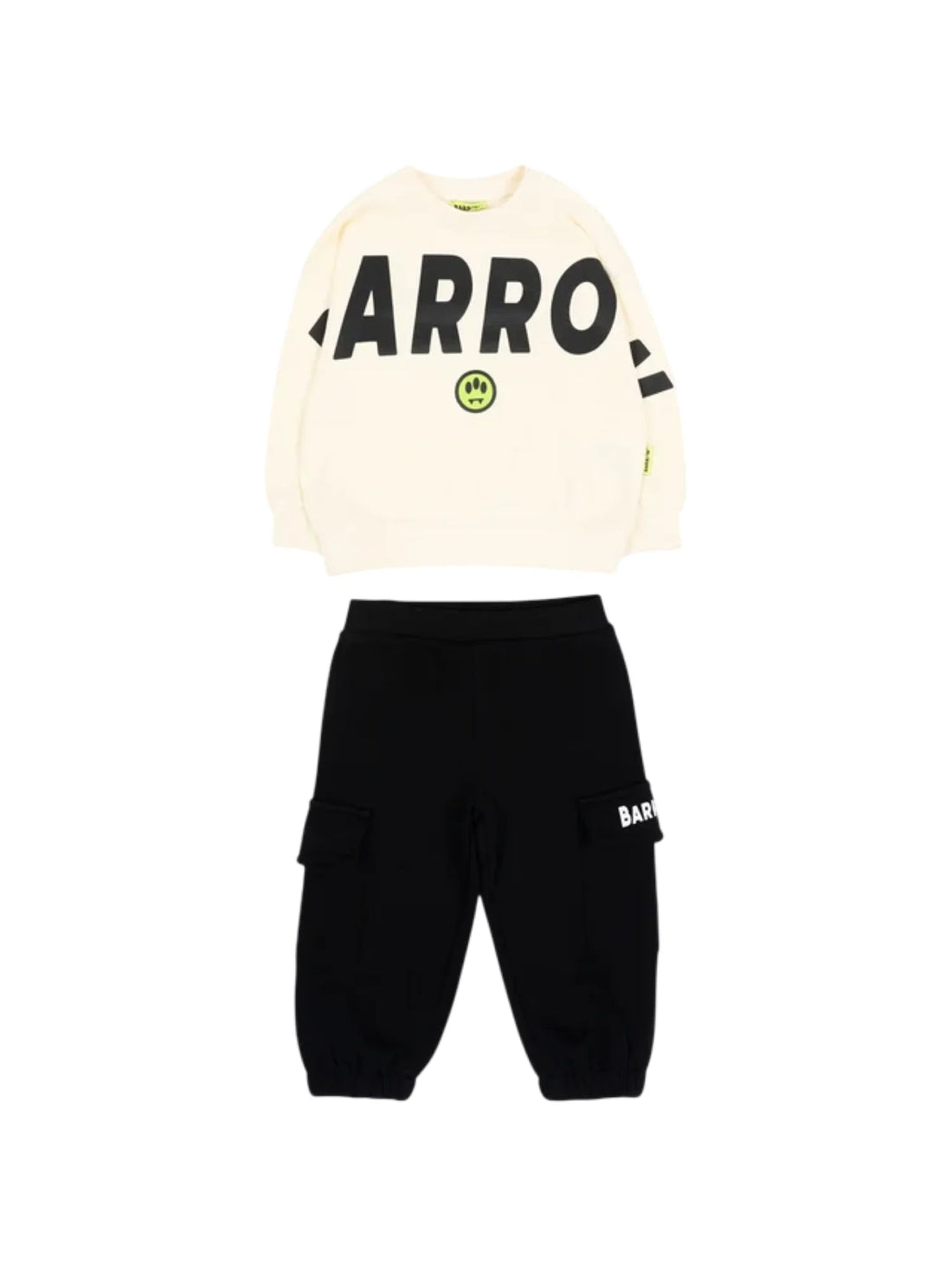 Barrow tuta sportiva neonato unisex felpa pantaloni panna nero