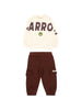 Barrow tuta sportiva neonato unisex felpa pantaloni panna marrone