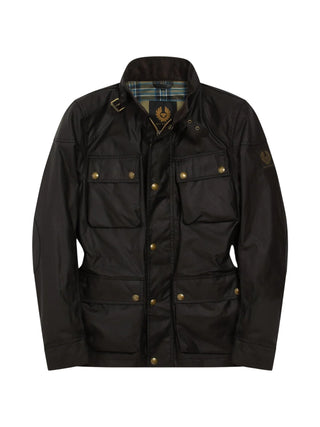 Belstaff giubbino uomo in cotone cerato Millerain nero 105300 BLACK BELSTAFF 