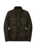 Belstaff giubbino uomo in cotone cerato Millerain verde oliva