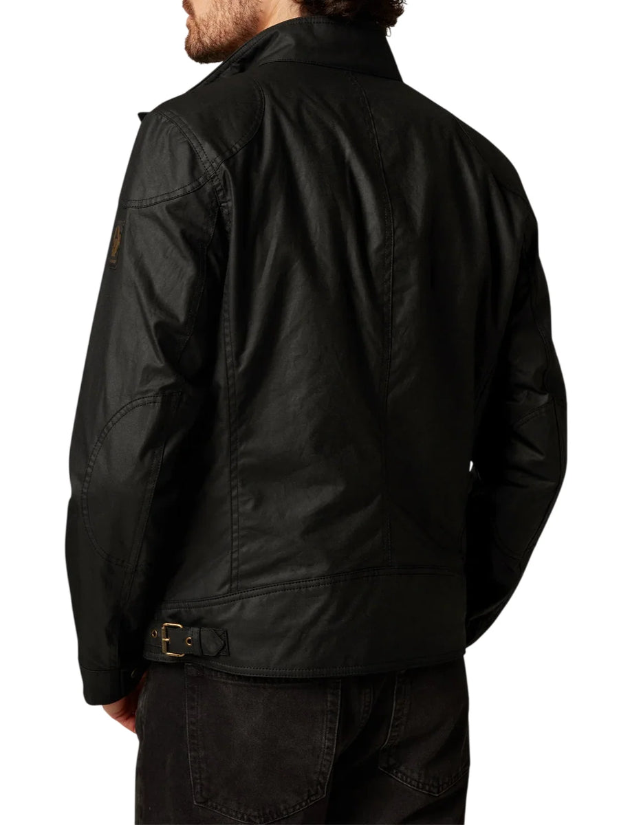 Belstaff giubbino uomo Racemaster in cotone cerato nero