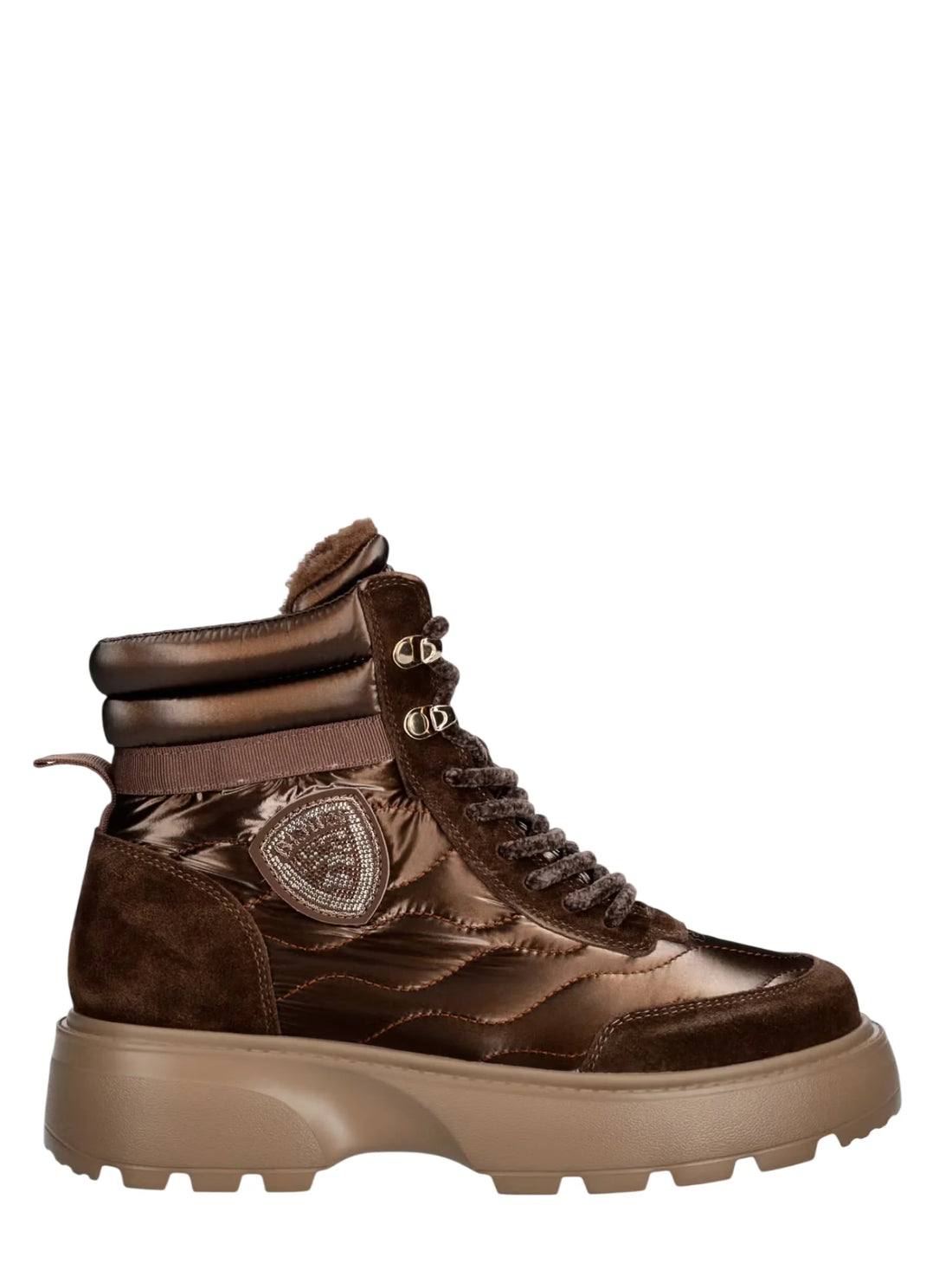 Blauer stivaletti donna Blanca in nylon e suede marrone