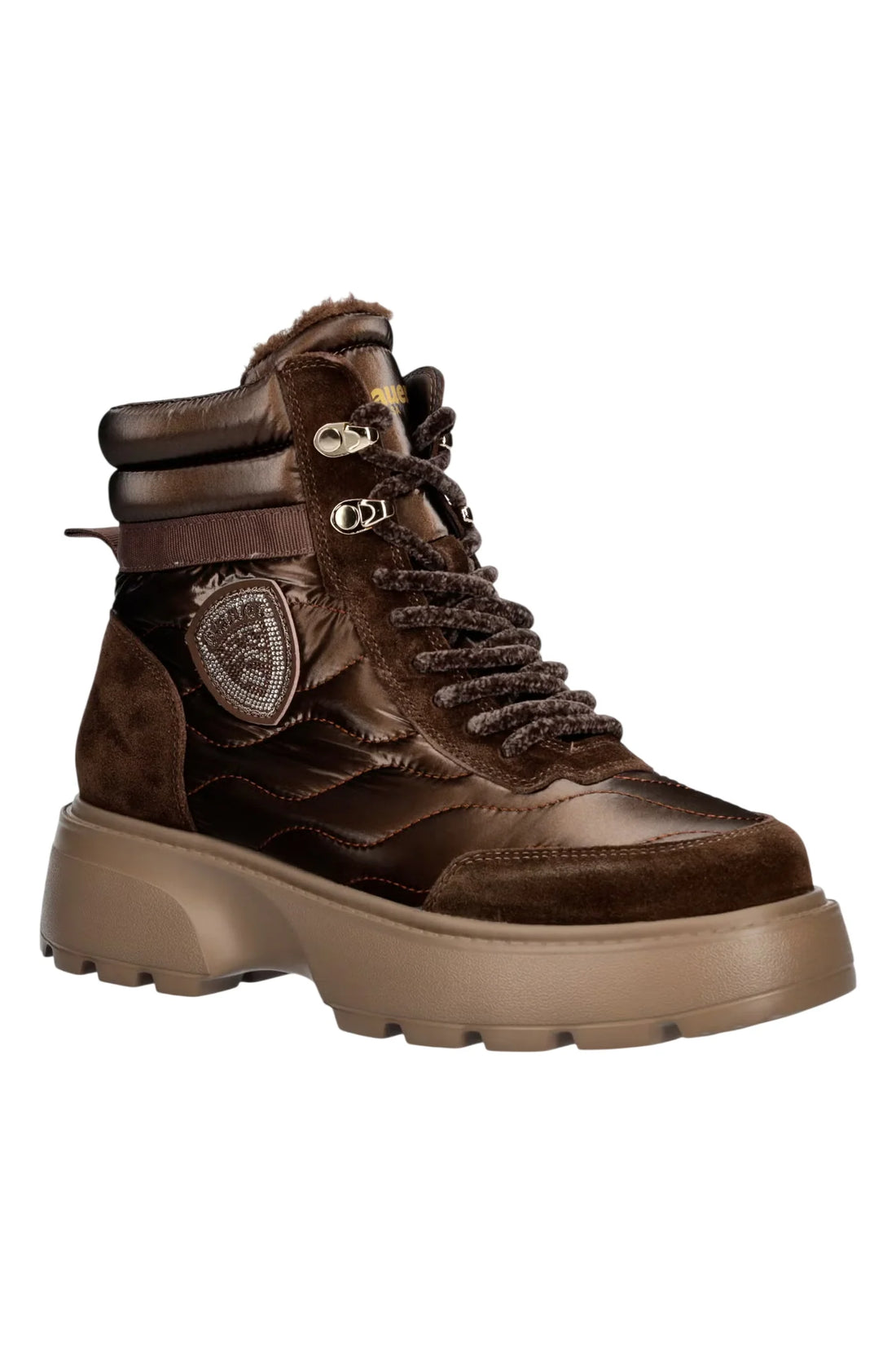 Blauer stivaletti donna Blanca in nylon e suede marrone