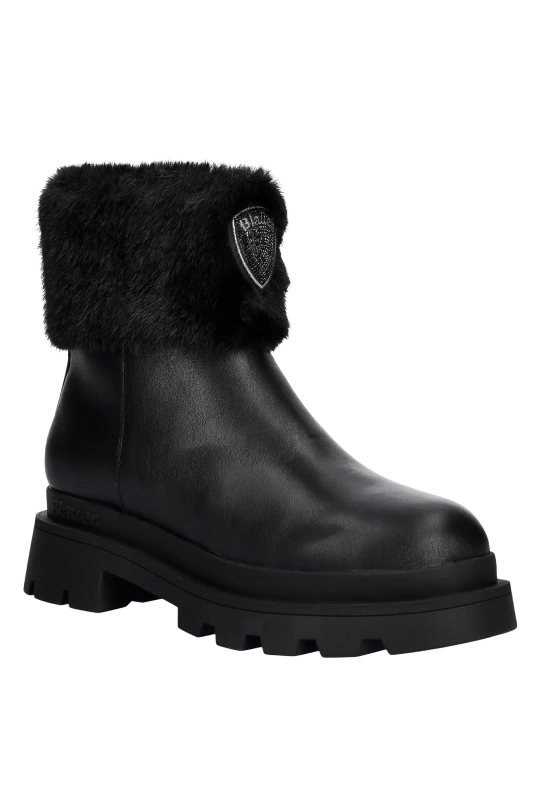 Blauer stivaletti donna Kimmel in pelle con ecopelliccia nero