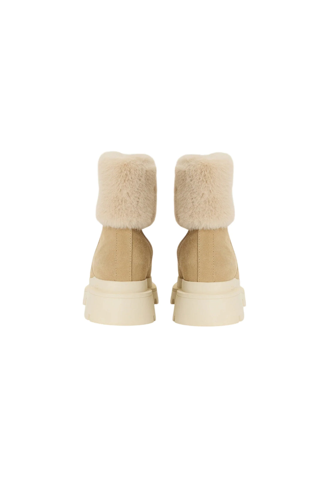Blauer stivali donna Kimmel in suede con ecopelliccia beige