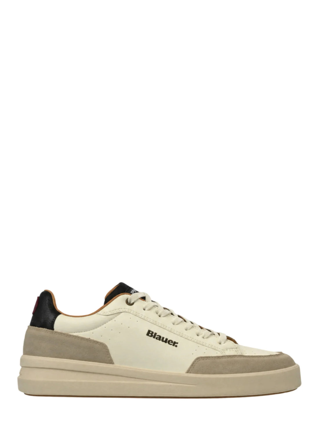 Blauer sneakers uomo Kyoto in ecopelle e suede panna