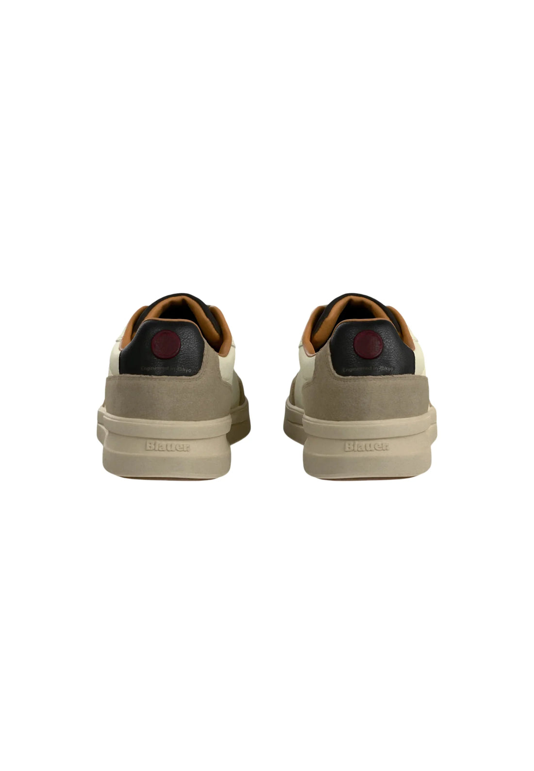 Blauer sneakers uomo Kyoto in ecopelle e suede panna