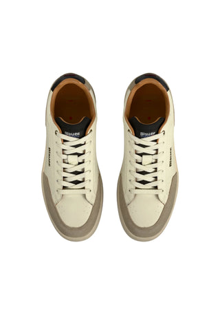 Blauer sneakers uomo Kyoto in ecopelle e suede panna F6KYOTO01SUL CREAM-BLACK BLAUER
