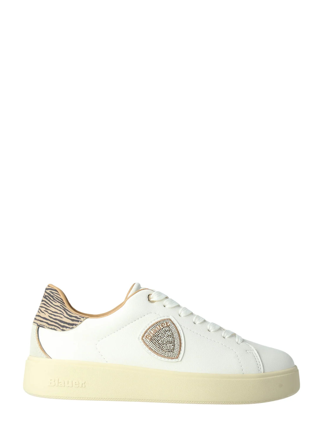 Blauer sneakers donna Victory Zebra con strass bianco