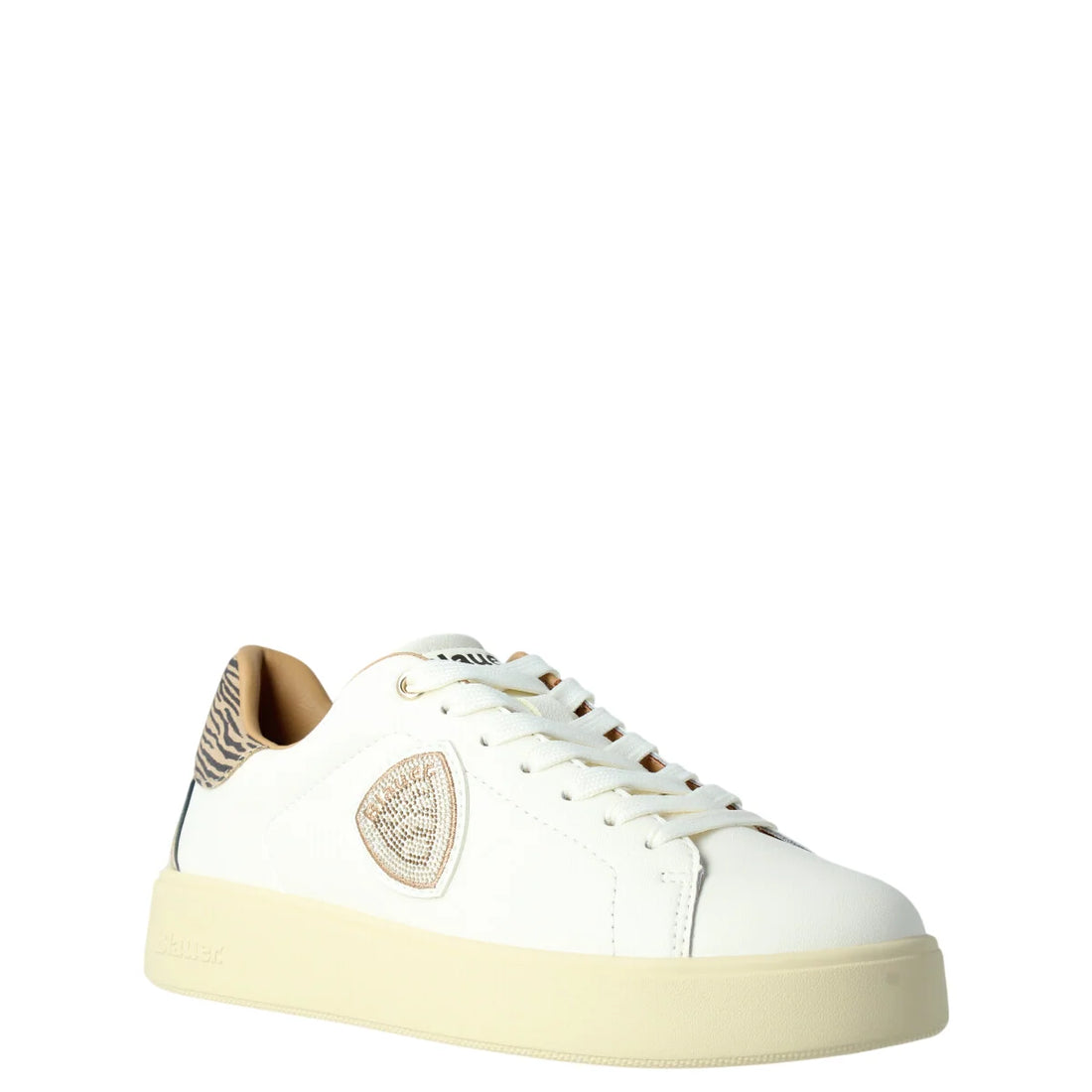 Blauer sneakers donna Victory Zebra con strass bianco