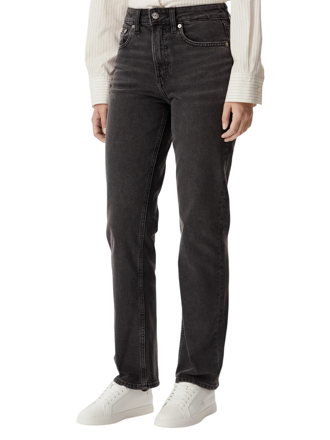 Calvin Klein Jeans jeans donna gamba dritta lavaggio nero