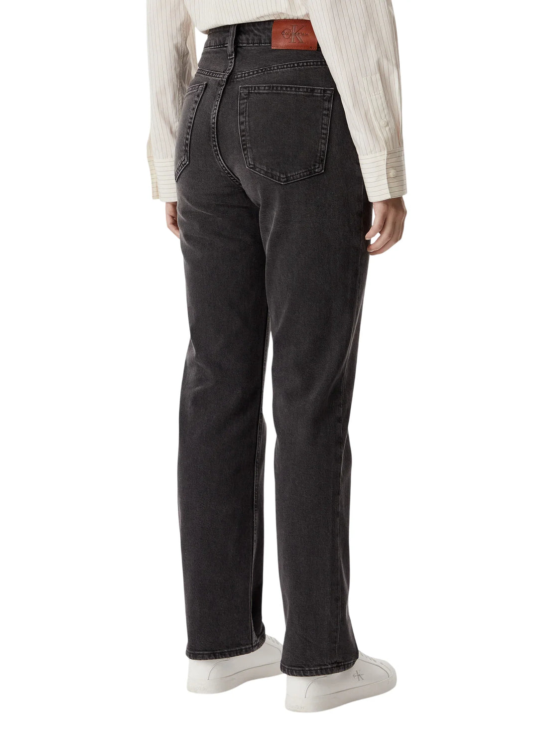 Calvin Klein Jeans jeans donna gamba dritta lavaggio nero