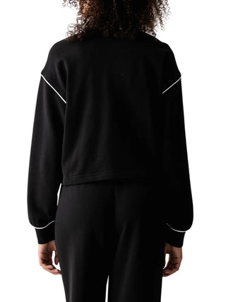 Calvin Klein Jeans felpa con zip donna con logo nero LV047H217G UB1 Calvin Klein Jeans 