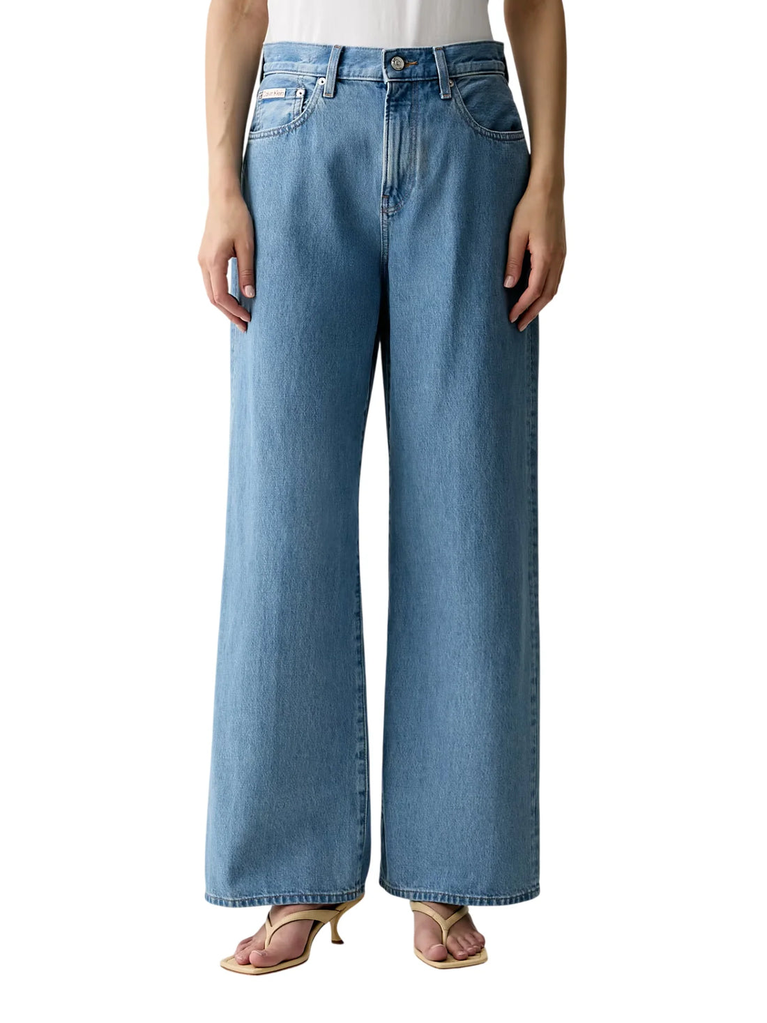 Calvin Klein Jeans jeans donna wide leg lavaggio medio